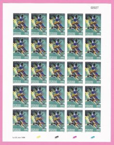 Gabon 1998 imperf sheet full set michel mi 1419/22 world cup soccer rrrr mnh 