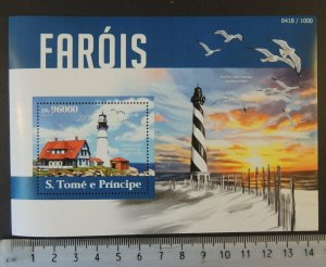 St Thomas 2015 lighthouses birds  gulls s/sheet mnh 