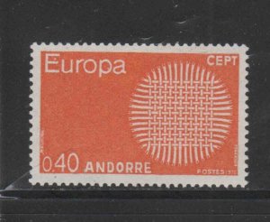 ANDORRA, FRENCH #188  1969   EUROPA  MINT VF NH  O.G