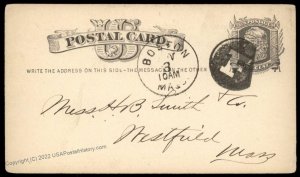 USA 1800s Boston Mass Negative Letter F Fancy Cancel Cover 95028