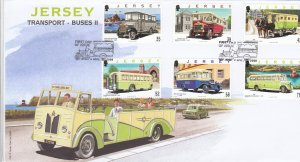 Jersey 2008,  Buses  Set of 6 on FDC