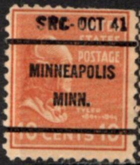 US Stamp #815x61 - John Tyler Presidential Issue 1938 Precancel