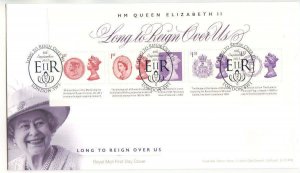 GB 2015 FDC Long to Reign Mini Sheet London SW1 Cancel 