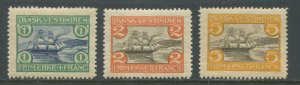 Danish West Indies the 1905 high values mint NH