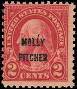 US Scott 646 F/MNH - 1928 2¢ Molly Pitcher - Sound-NO FAULTS