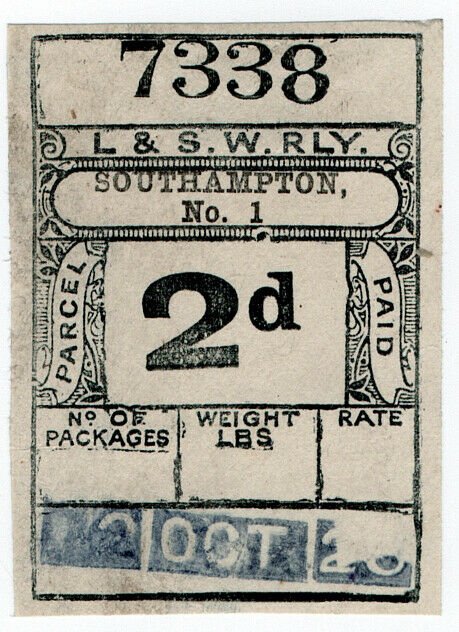 (I.B) London & South Western Railway : Paid Parcel 2d (Southampton)