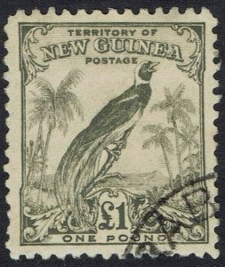 NEW GUINEA 1932 UNDATED BIRD 1 POUND USED 