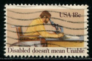 1925 US 18c Disabled Doesn't Mean Unable, used