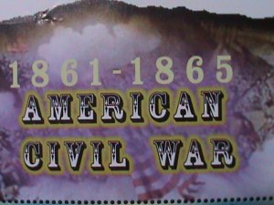 ​ANTIQUE-BARBUDA -AMERICAN CIVIL WAR-THE BATTLE FIELDS MNH SHEET VERY FINE