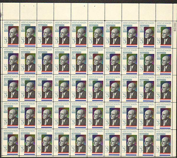 US #1275 Mint Sheet Stevenson 