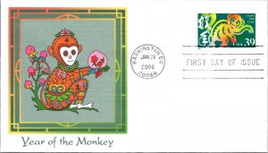 FDC 2006 SC #3997 Year Of The Monkey - Washington DC - Single - J1029