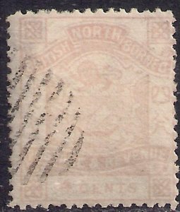 North Borneo 1888 - 92 QV 4ct Rose Pink Used SG 40 ( G79 )