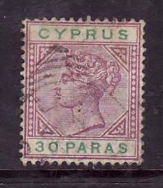 Cyprus-Sc#29- id9-used 30pa QV- 1894-96-