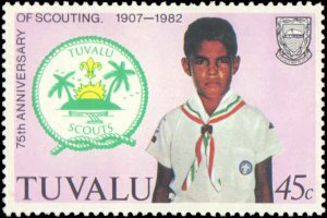 Tuvalu #176-179, Complete Set(4), 1982, Scouts, Never Hinged