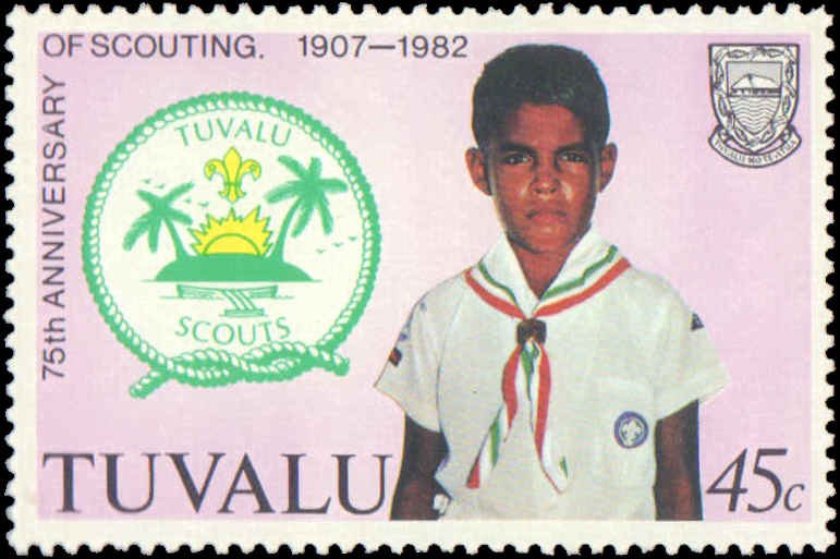 Tuvalu #176-179, Complete Set(4), 1982, Scouts, Never Hinged