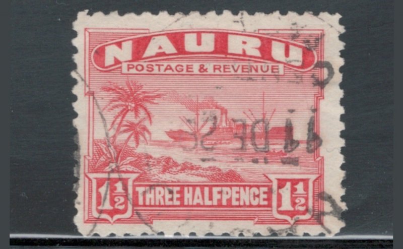 Nauru 1924 Freighter 1 1/2p Scott # 19a Used