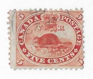 Canada Sc #15 5c beaver used dated '66 FVF