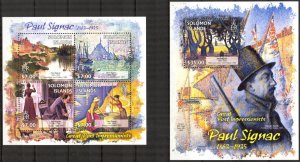 Solomon Islands 2013 Art Paintings Paul Signac Sheet + S/S MNH