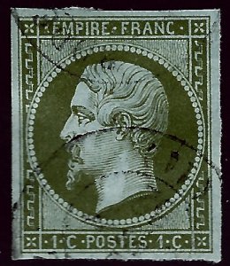 France Sc #12 Used VF hr/creases SCV$80...French Stamps are Iconic!