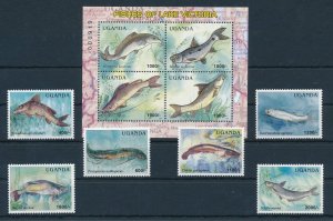 [110651] Uganda 2005 Marine life fish lake Victoria with souvenir sheet MNH