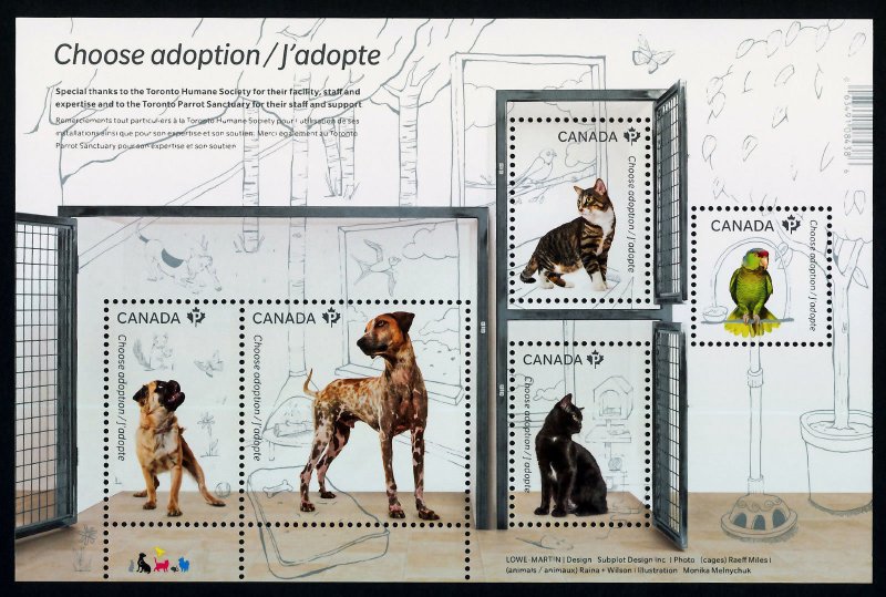 Canada 2013 -  Pets, Animals, Choose Adoption, MNH S/sheet  # 2636