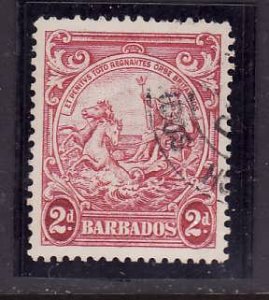 Barbados-Sc#195B-used 2p bright rose red Colony seal-id2-1943-