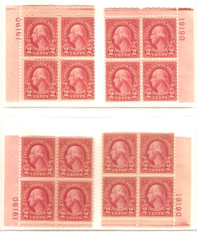 #634 Washington Plate Block Mint NH #19190 UR   ONLY