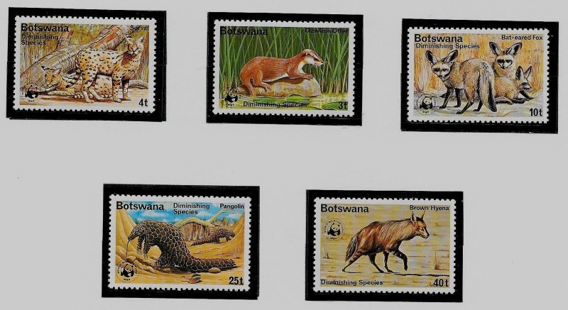 BOTSWANA SC 182-6 NH issue of 1977 - WWF - ANIMALS