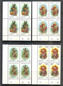 Nevis  503-6 MNH 1986 Coral-Flowers (Blooms) Gutt. Blocks