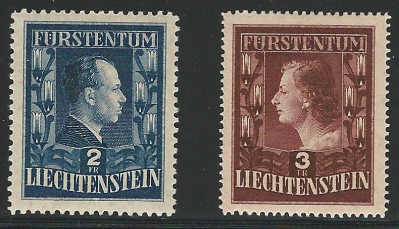 Liechtenstein, 1951, Scott #259-260, complete set, Mint, L.H, V.F.