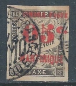 Martinique #26 Used 05c on 10c Imperf Fr. Col. Postage Due Issue - Red Surcharge