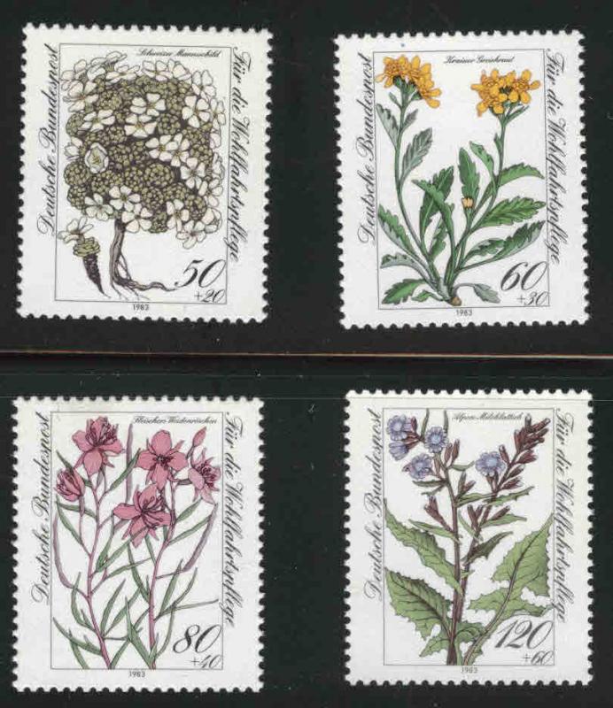 GERMANY Scott B611-614 MNH** Flower semi-postal set