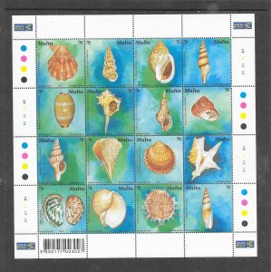 SHELLS - MALTA #1135 M/S MNH