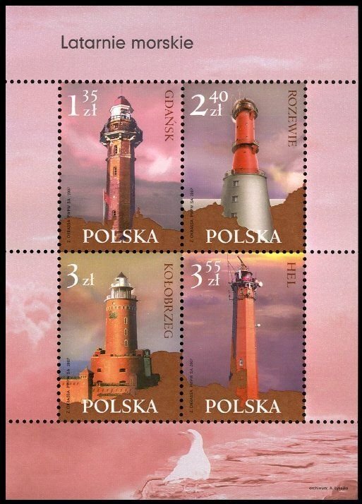 Poland 2007 MNH Stamps Souvenir Sheet Scott 3865 Lighthouses