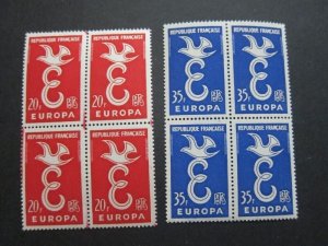 France 1958 Sc 889-90 set BLK(4) MNH