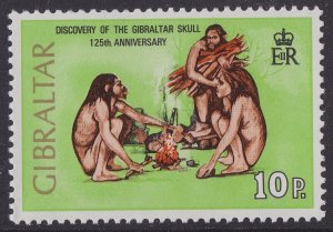 Gibraltar 312 Discovery of the Skull Three People 10p single MNH 1973