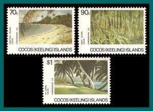 Cocos 1987 Islands Scenes, MNH  159-161,SG162-SG164
