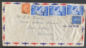 1948 London England Airmail cover King George VI Royal Wedding 25th Anniversary