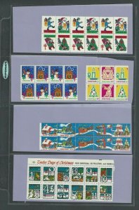 Xmas Seal Collection #2 100 Fresh Seals In Blocks On Heavy Duty Acid Free Page--