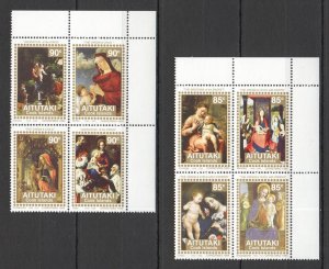 B1483 Aitutaki Art Paintings Christmas 1994 2Set Mnh