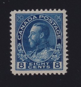 Canada Sc #115 (1925) 8c blue Admiral Dry Printing Mint VF-XF LH