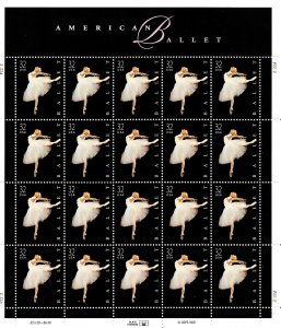 US #3237 32c American Ballet SHEET of 20 MNH (1998)