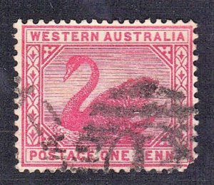WESTERN AUSTRALIA SCOTT #62 USED  1p 1890-93