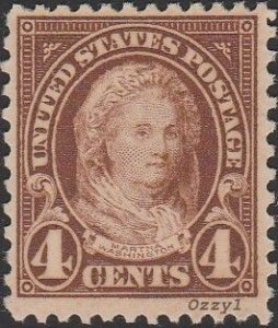 US #636 1927 4c Brown Martha Washington MINT-F-VF-OG-NH.