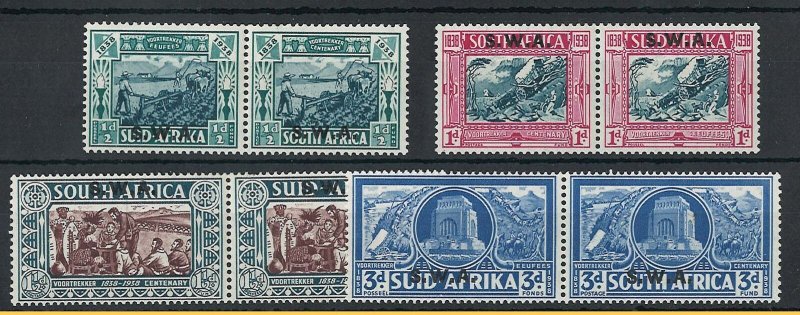 South West Africa 1938 Voortrekker Memorial set fine mint pairs sg105-8 cat £1