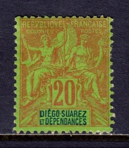 Diego Suarez - Scott #31 - MH - Sm. thin UR cnr., paper adhesion/rev. - SCV $22