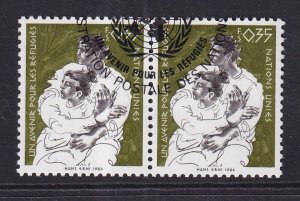 United Nations Geneva  #126 cancelled  1984 future for refugees 0.35c pair