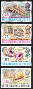 British Indian Ocean Territory Sc# 59-62 MNH 1974 Sea Shells