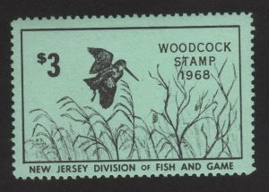 1968, US 3$ Woodcock Stamp, MNH, New Jersey