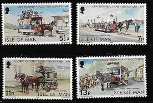 GB, ISLE OF MAN 82-85 MNH DOUBLE DECKER TRAMS CARS SET